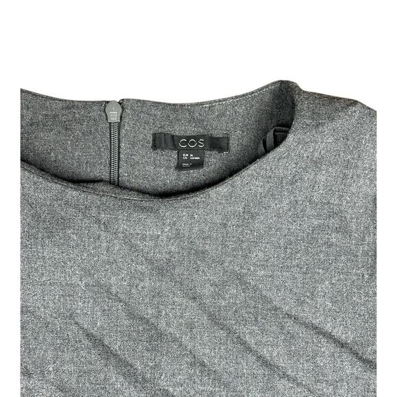 COS Wool Jumpsuit Short Sleeve Gray Drawstring Waist Joggers Pants Size 36 - Picture 8 of 10